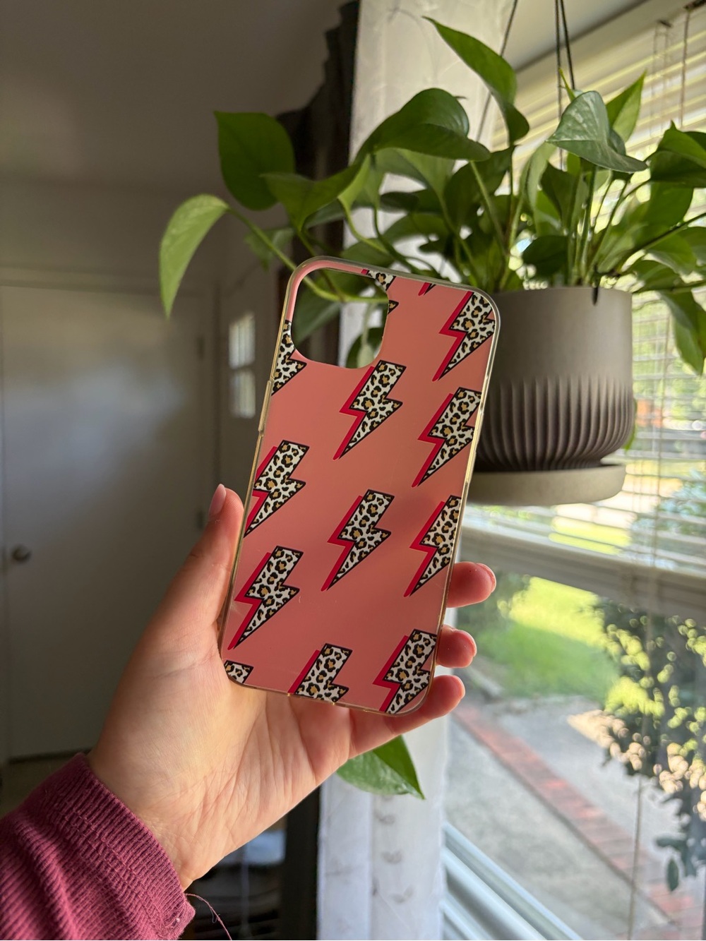 Pink Lightning Leopard Print Phone Case